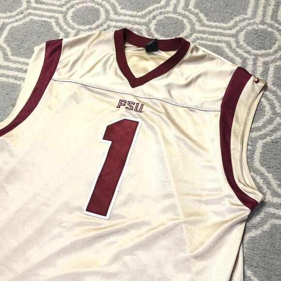 FSU Florida State Seminoles Nike Basketball Jersey Mens 2XL 90s Noles Gold #1 - Picture 1 of 9